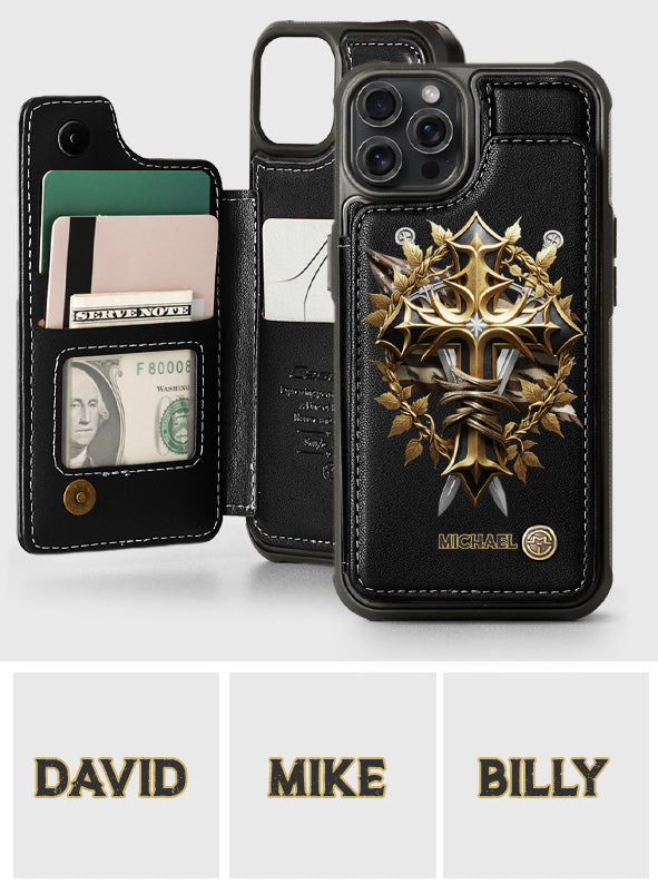 Festive Intricate Patriotic Christian Emblem - Personalized Christian Wallet Phone Case