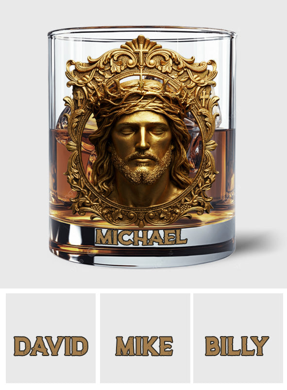 Jesus Christ King Of Kings Lord of Lords - Personalized Christian Whiskey Glass