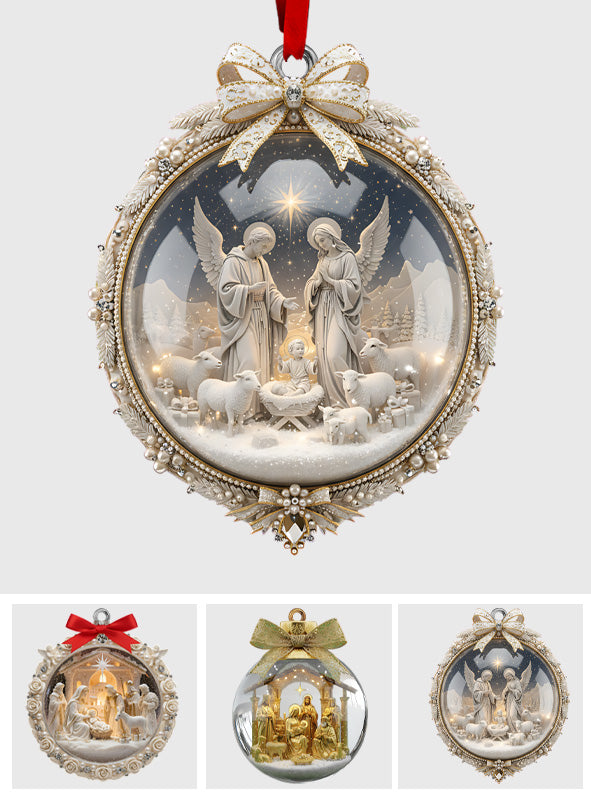Nativity Christmas Ornament - Personalized Christian Ornament