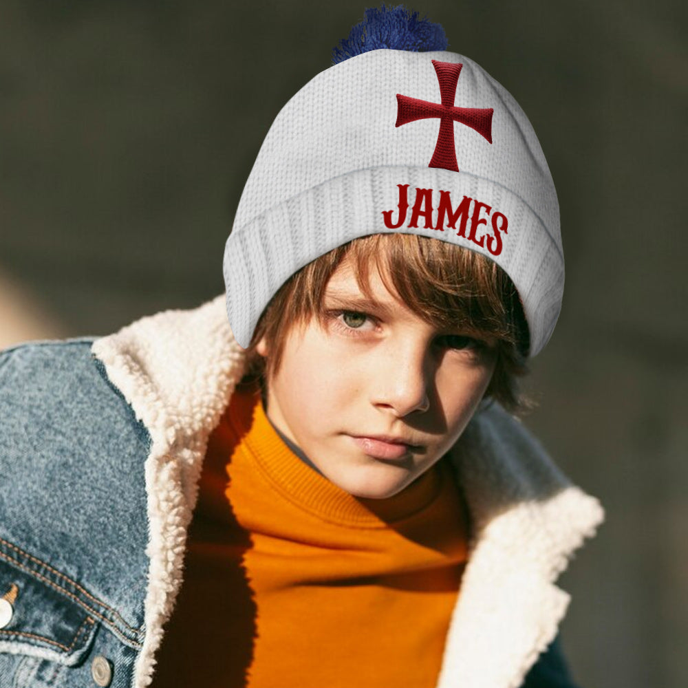 Knights Templar Cross - Personalized Christian Beanie Hat