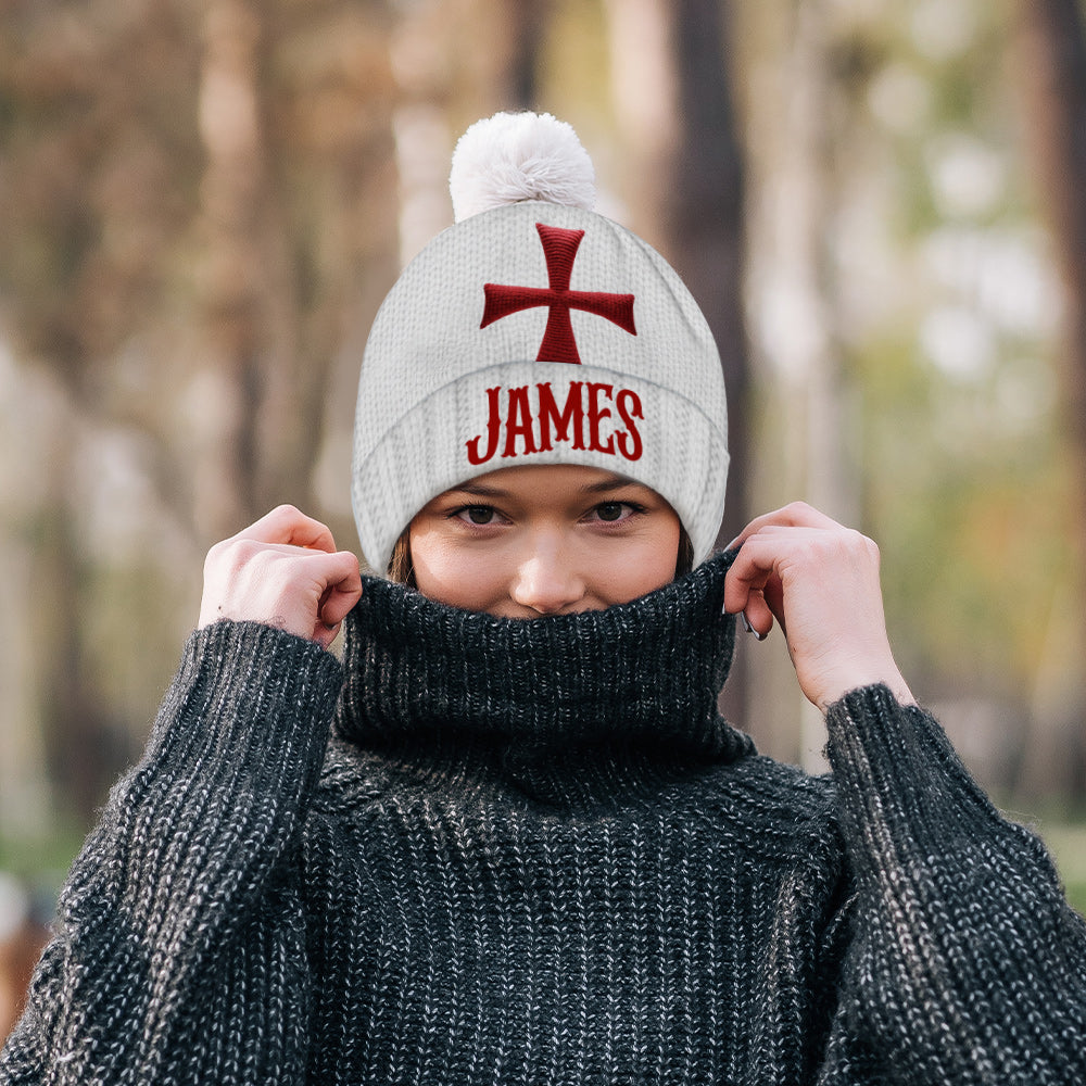 Knights Templar Cross - Personalized Christian Beanie Hat