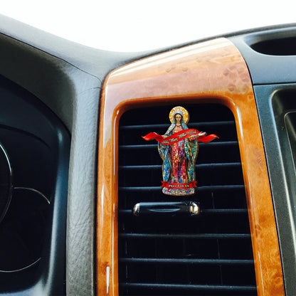 Pray For Us - Personalized Christian Shaped Car Visor Clip