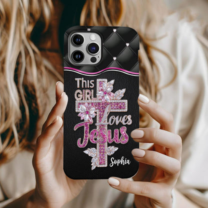 Girl Loves Jesus - Personalized Christian Full Print Phone Case