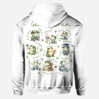 God Says I Am - Personalized Frog All Over Shirt