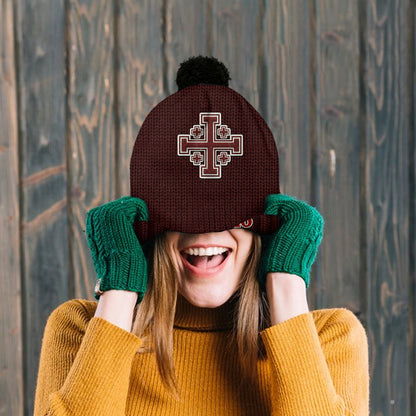 Jerusalem Cross medieval Knights Cross Crusader - Personalized Christian Beanie Hat