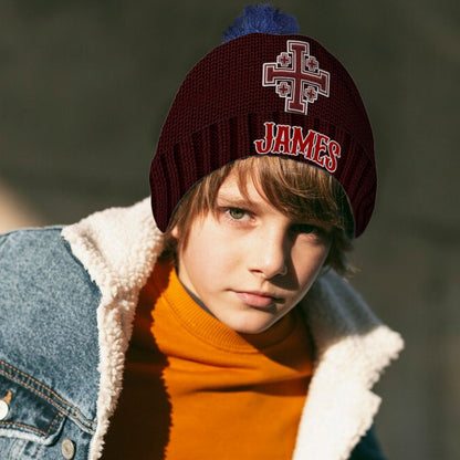Jerusalem Cross medieval Knights Cross Crusader - Personalized Christian Beanie Hat