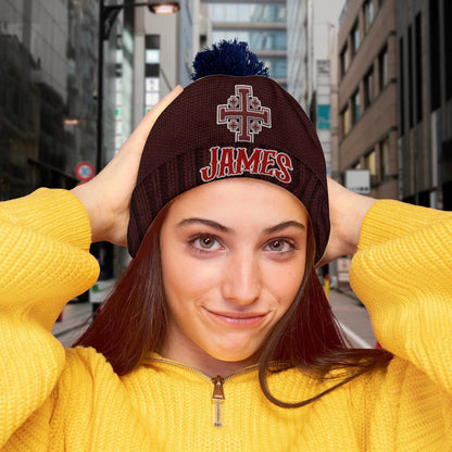 Jerusalem Cross medieval Knights Cross Crusader - Personalized Christian Beanie Hat
