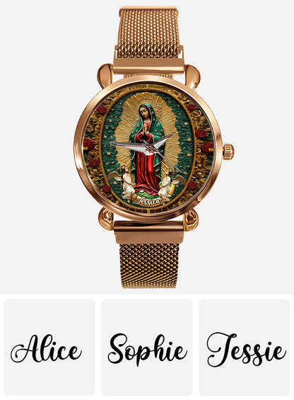 Our Lady Of Guadalupe - Personalized Christian Women Hand Watch