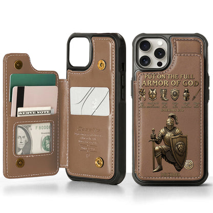 Put On The Full Amor Of God - Personalized Christian Wallet Phone Case