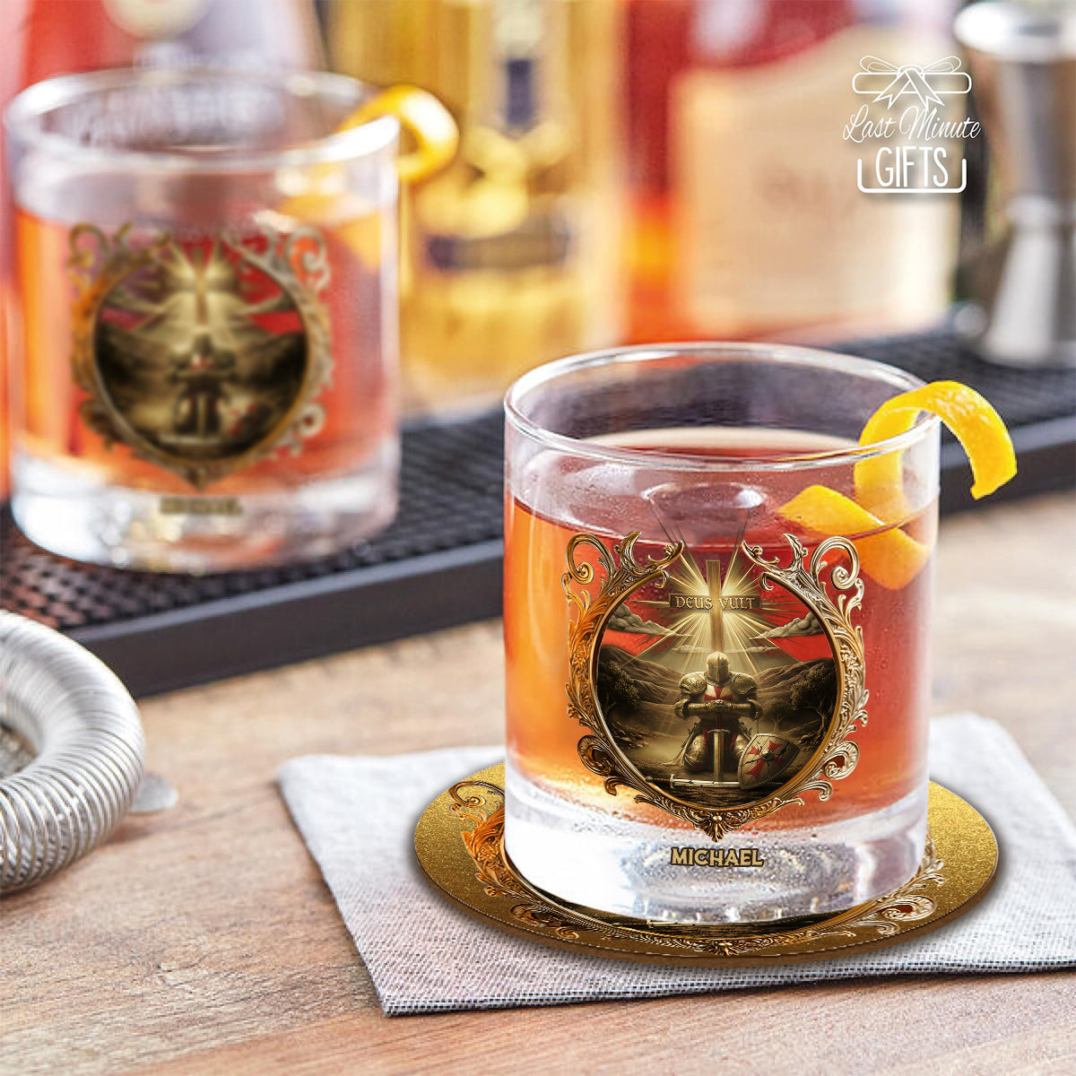 Deus vult - Personalized Christian Whiskey Glass