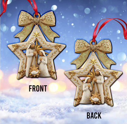 Christmas Holy Family Nativity Star Ornament for Christian Home Decor