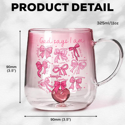 God Says I Am - Personalized Christian Gradient Glass Mug