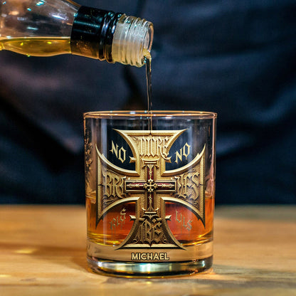 Medieval Cross Detailed Gothic Style, Declaring Unwavering Principles Perfect Christmas - Personalized Christian Whiskey Glass