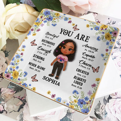 God Says You Are - Personalized Christian Fully Printed Jewelry Dish