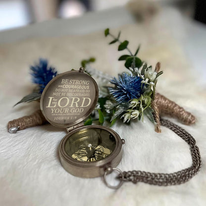 Men's American - Patriotic Bible Verse - Personalized Christian Compass