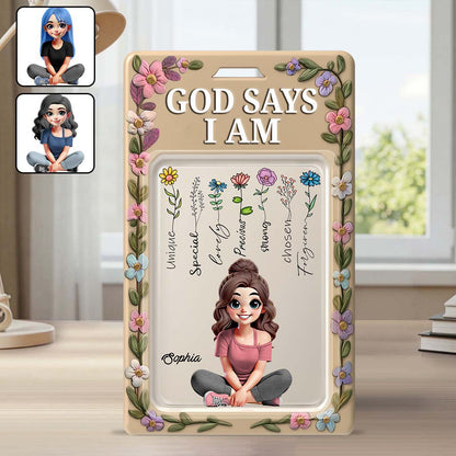 God Say I Am - Personalized Christian Custom Shaped Acrylic Plaque