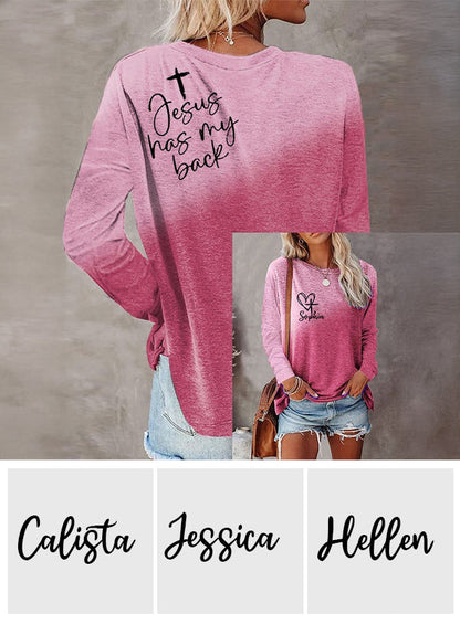 Jesus Has My Back - Personalized Christian All Over Shirt
