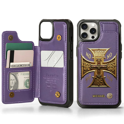 Medieval Cross Detailed Gothic Style - Personalized Christian Wallet Phone Case