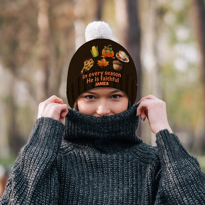 In every season He is faithful - Personalized Christian Beanie Hat