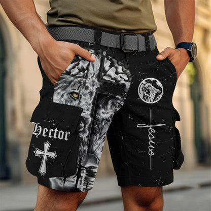 Love Jesus - Personalized Christian Cargo Shorts With Belt