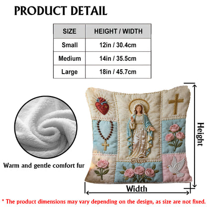 Our Lady - Personalized Christian Faux Fur Square Pillow