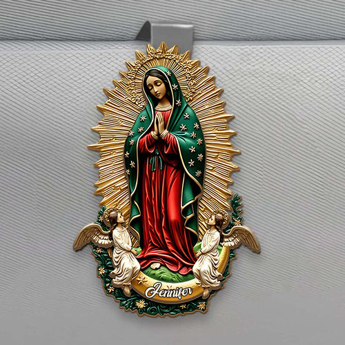 Our Lady Of Guadalupe - Personalized Christian Shaped Car Visor Clip