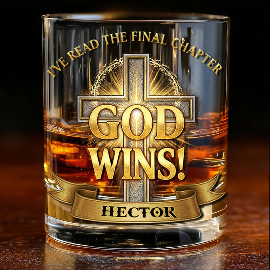 God Wins - Personalized Christian Whiskey Glass