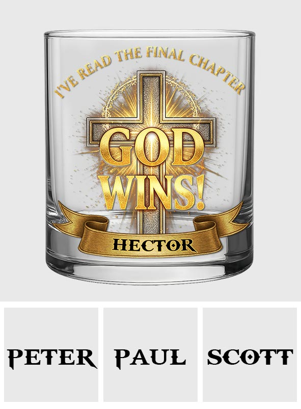 God Wins - Personalized Christian Whiskey Glass