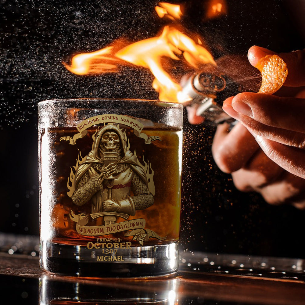 Non nobis Domine, non nobis, sed nomini tuo da gloriam - Personalized Christian Whiskey Glass