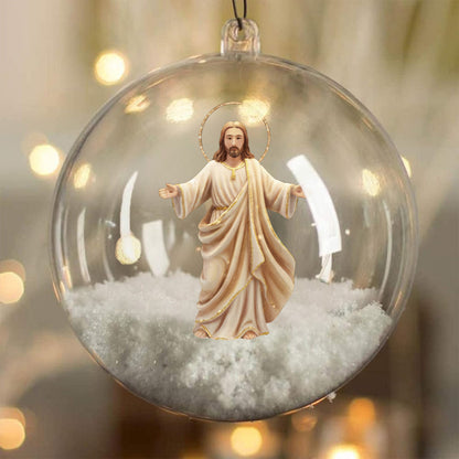 Be Still And Know That I Am God - Personalized Christian Snow Globe Ornament With Bow