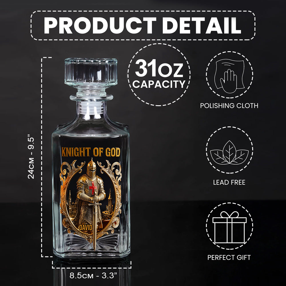 Knight Of God - Personalized Christian Whiskey Decanter Set