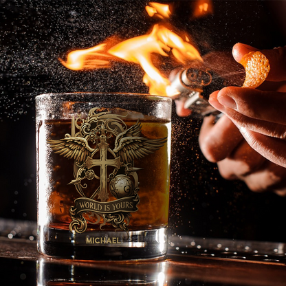 World Is Your - Personalized Christian Whiskey Glass