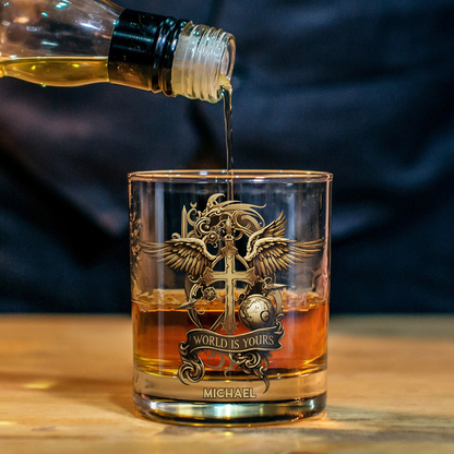World Is Your - Personalized Christian Whiskey Glass