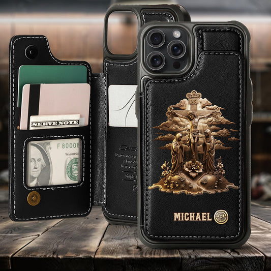 Christmas Sacred Crucifixion Sculpture - Personalized Christian Wallet Phone Case