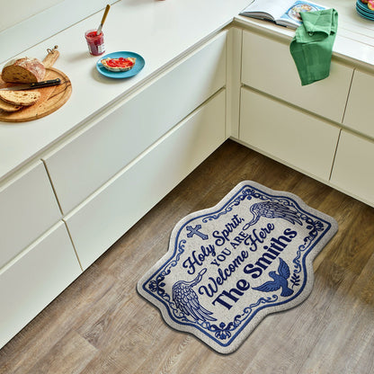 Holy Spirit, You Are Welcome Her - Personalized Christian Non-Slip Tufted Rug