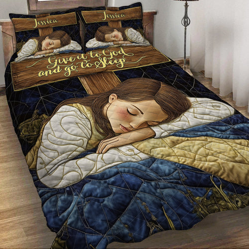 Give It To God - Personalized Christian Quilt Set