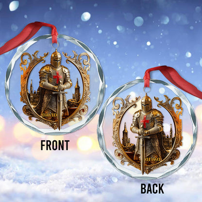 Strong Warrior - Personalized Christian Round Shaped Glass Ornament