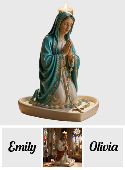 Believe - Personalized Christian Custom Shape Wooden Candle Holder