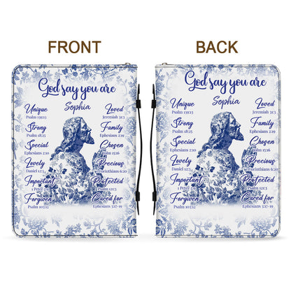 God Say You Are - Personalized Christian Leather Bible Cover Bag
