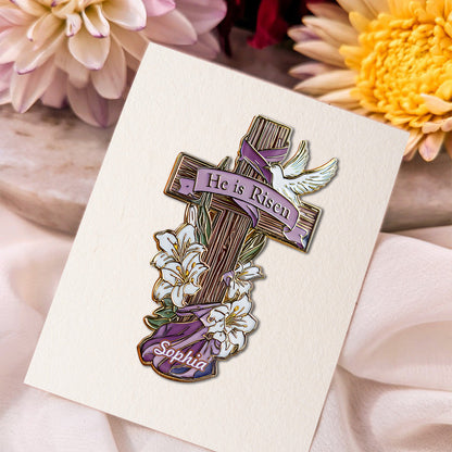 Vintage And Elegant Jesus Cross - Personalized Christian Pin