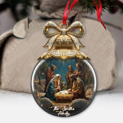 Holy Family Nativit - Personalized Christian Ornament
