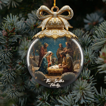 Holy Family Nativit - Personalized Christian Ornament