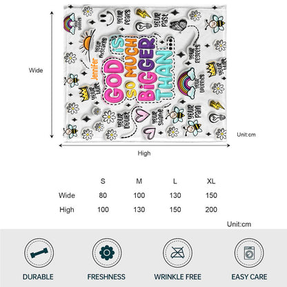 God Is So Much Bigger - Personalized Christian Blanket