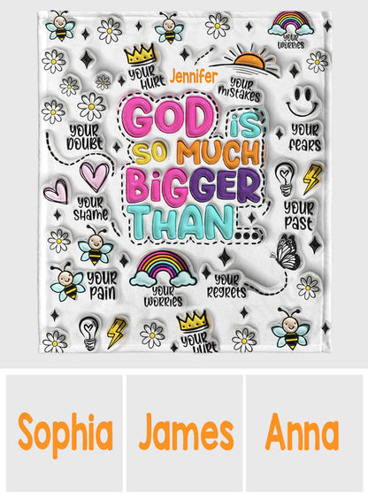 God Is So Much Bigger - Personalized Christian Blanket