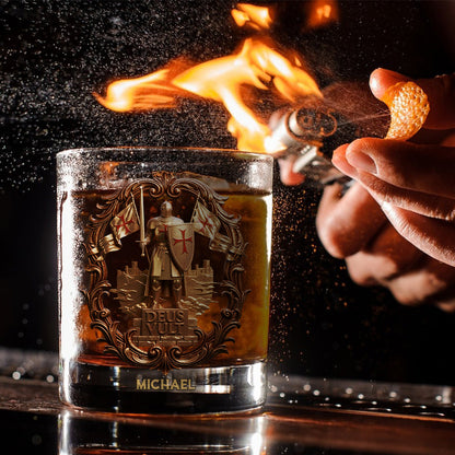 Deus vult - Personalized Christian Whiskey Glass