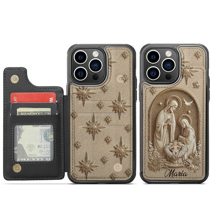 The Holy Family - Personalized Christian Fully Printed Wallet Phone Case