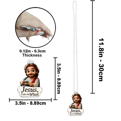 Jesus Take The Wheel - Christian Custom Shaped Car Ornament