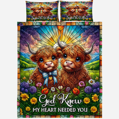 God Knew My Heart Needed You - Personalized Quilt Set