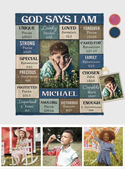 God Say I Am - Personalized Christian Blanket
