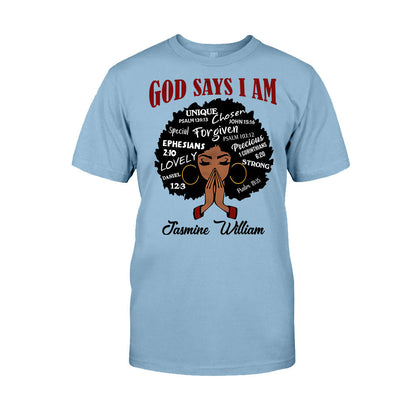 God Say I Am - Personalized African American T-shirt And Hoodie